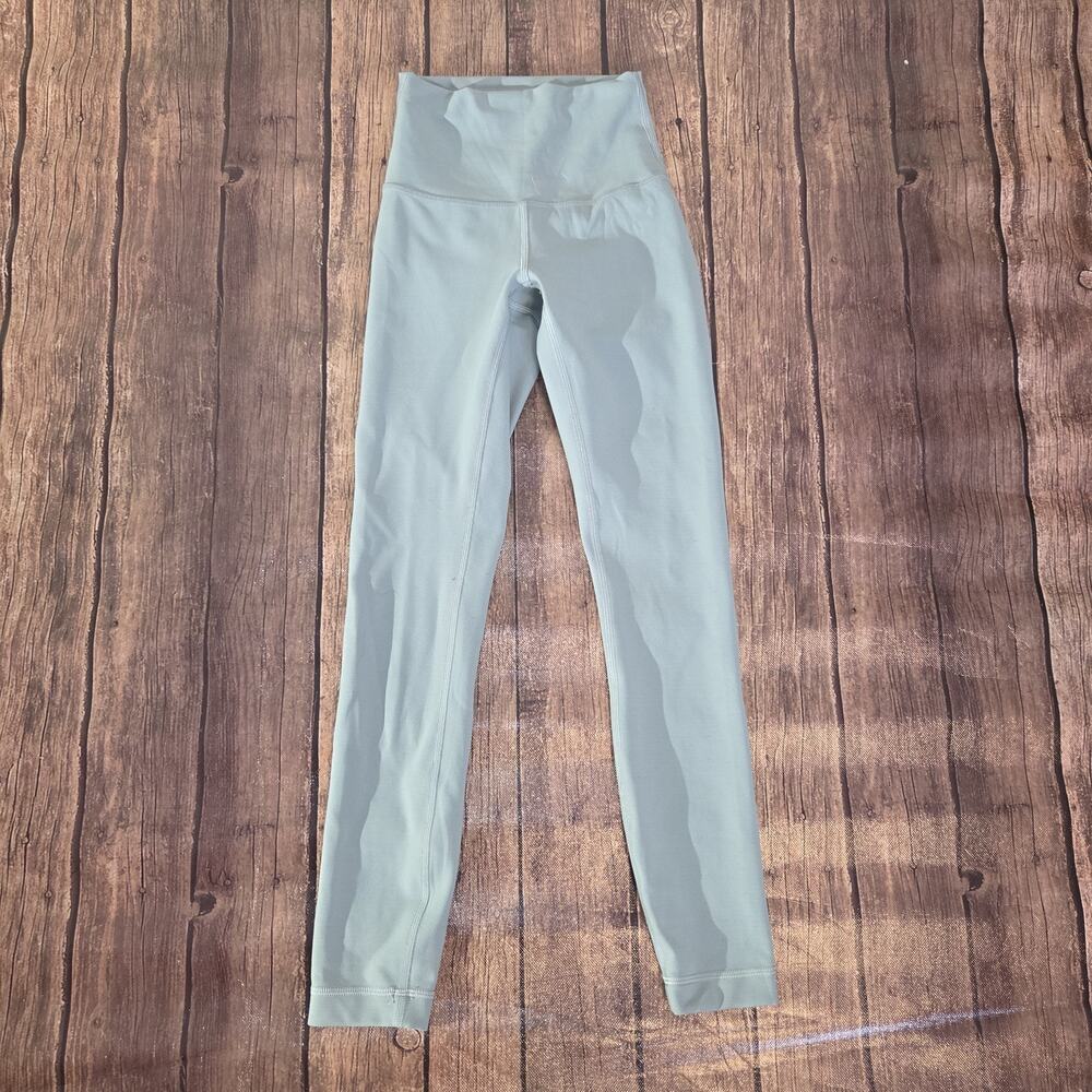 Lululemon Tights Womens 0 Rosemary Green Wunder Train Tights High Rise Stretch